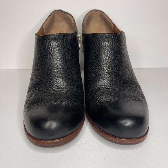 Kork-Ease Holmes Women Sz 8 Black Leather Zip Wedge Ankle Booties Shoes Comfort - Picture 2 of 9